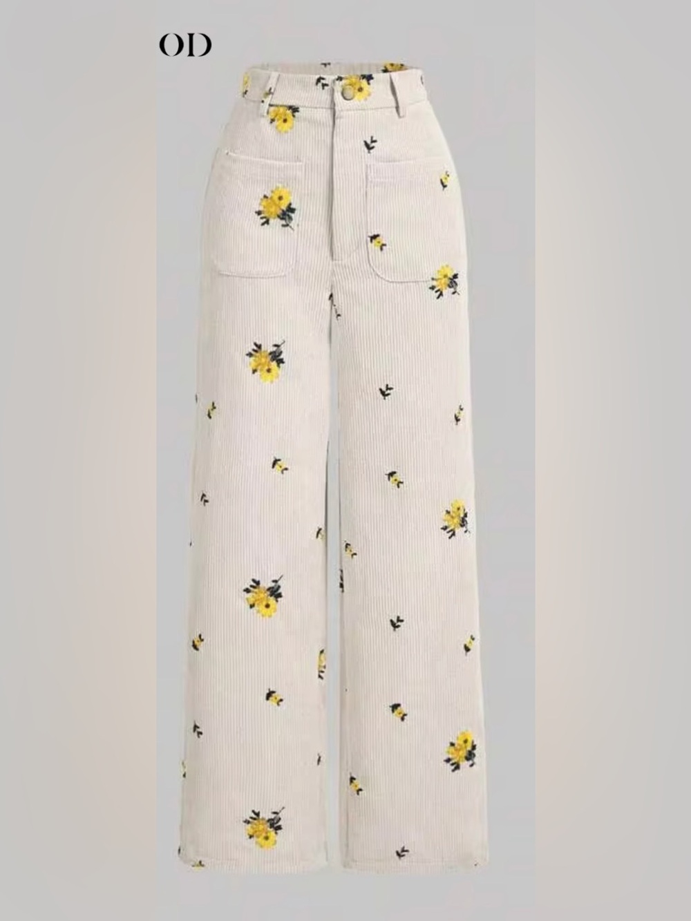SHEIN Floral Embroidered Pants